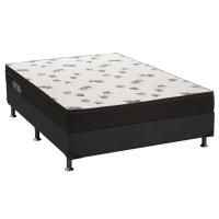 Cama Box Casal: Colchão Espuma D45 Ortobom Light Saúde Ortopilow + Base CRC Suede Black(138x188) - 1