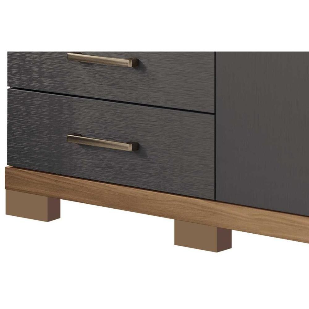 Cômoda de Quarto Marabá 1.6 c/ 1 Porta 2 Nichos e 6 Gavetas c/ Pés Jatoba - Santos Andirá - 3