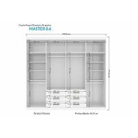 Guarda Roupa Casal 8 Portas e 6 Gavetas Master 8.6 Atacama - Santos Andirá
