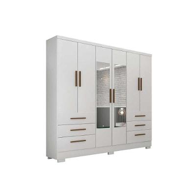 Guarda Roupa Solteiro Encant 6 Portas de Abrir 6 Gavetas Branco