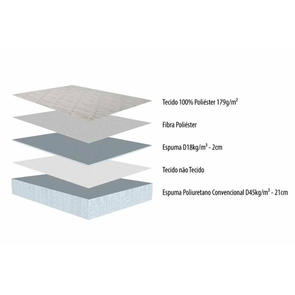 Cama Box Casal: Colchão Espuma D45 Herval New Top Double Face + Base CRC Suede Gray(138x188) - 4