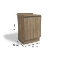 Balcão de Cozinha Maxxi G742 1 Porta c/Tampo 60cm Nogal/Preto Brilho - Kappesberg - 3