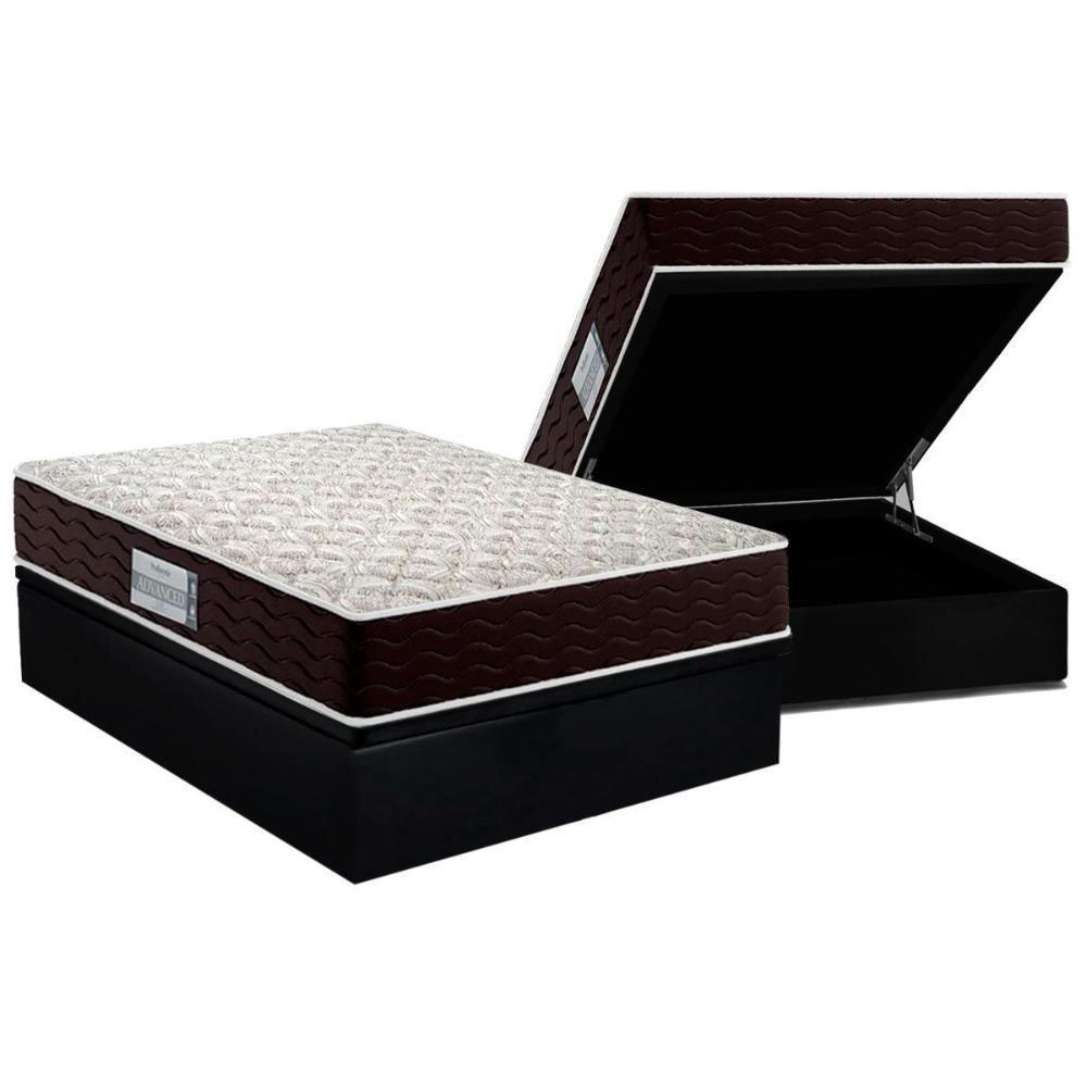 Conjunto Box Baú Queen: Colchão Espuma Probel D33 ProDormir Advanced + Base CRC Suede Black(158x198) - 1