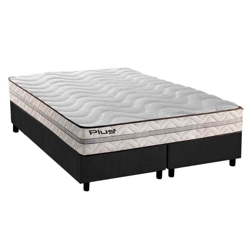 Cama Box Queen: Colchão Espuma D33 Paropas Pasquale Plus + Base CRC Suede Gray(158x198) - 1