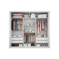 Guarda Roupa Casal 3 Portas de Correr e 4 Gavetas c/ Pés Veneza Branco - Rufato - 5