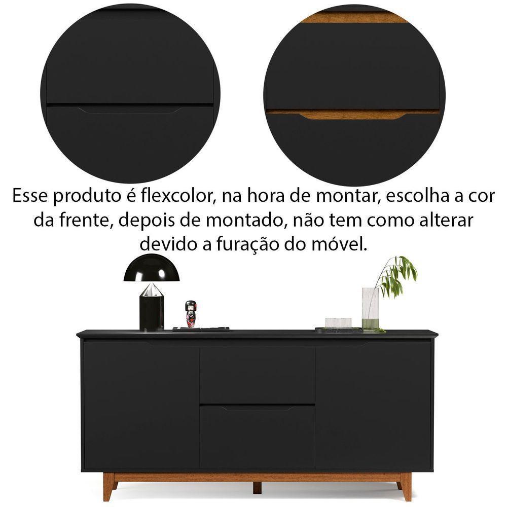 Buffet Aparador 2 Portas E 2 Gavetas Flop Preto - 4
