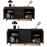 Buffet Aparador 2 Portas E 2 Gavetas Flop Preto - 6