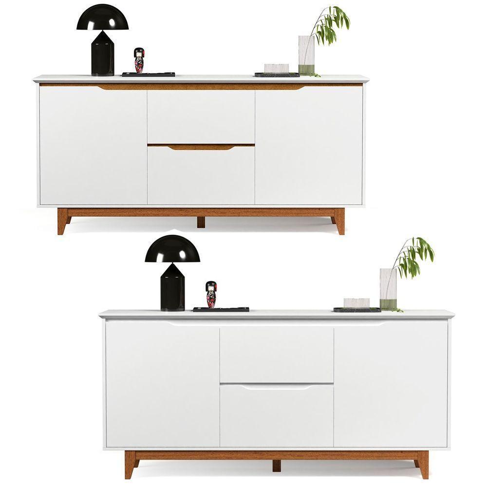 Buffet Aparador 2 Portas E 2 Gavetas Flop Branco - 4