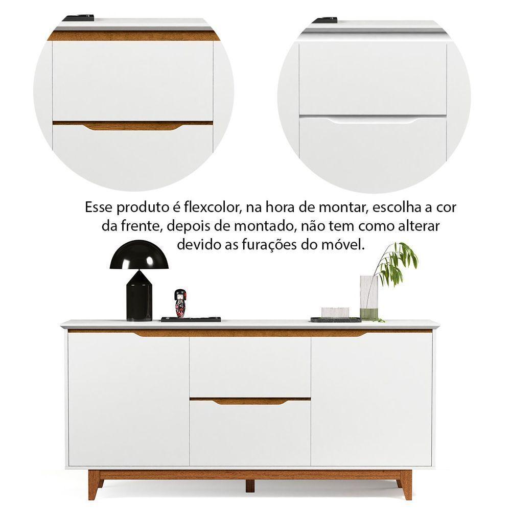 Buffet Aparador 2 Portas E 2 Gavetas Flop Branco - 5