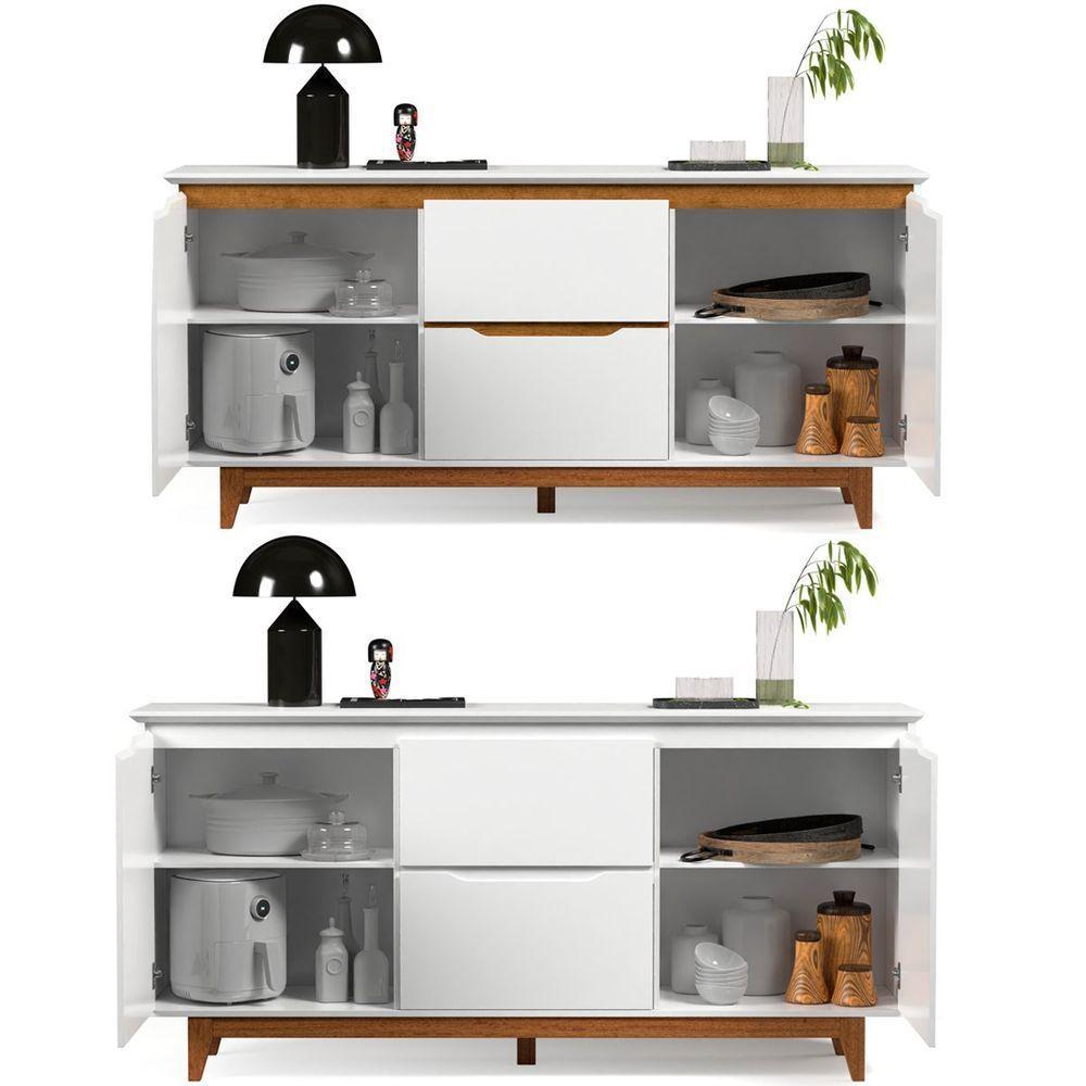 Buffet Aparador 2 Portas E 2 Gavetas Flop Branco - 6