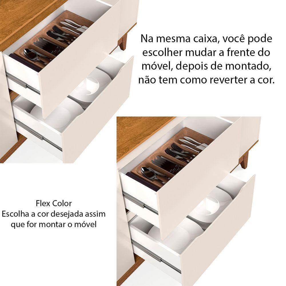 Buffet Aparador 2 Portas E 2 Gavetas Flop Off White-freijó - 2
