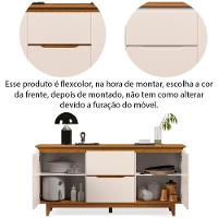 Buffet Aparador 2 Portas E 2 Gavetas Flop Off White-freijó - 6