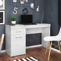 Mesa Para Computador Escrivaninha 1 Gaveta 1 Porta Glória Branco - 2