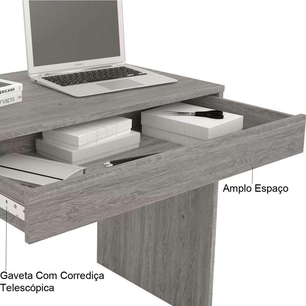 Mesa Para Computador Escrivaninha 1 Gaveta Celeste Branco - 2