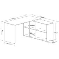 Escrivaninha De Canto Em L 8 Nichos - Casa Chick Carvalho-branco - 2