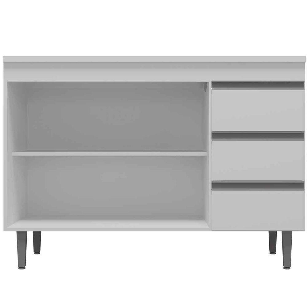 Balcão De Pia 120 Cm Adriana 2 Portas E 3 Gavetas Branco - 3