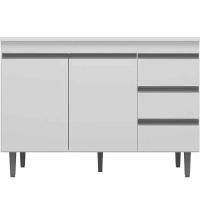 Balcão De Pia 120 Cm Adriana 2 Portas E 3 Gavetas Branco - 1