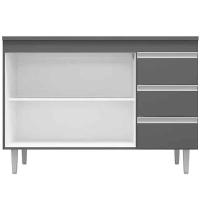 Balcão De Pia 100 Cm Adriana 2 Portas 3 Gavetas Cinza - 3