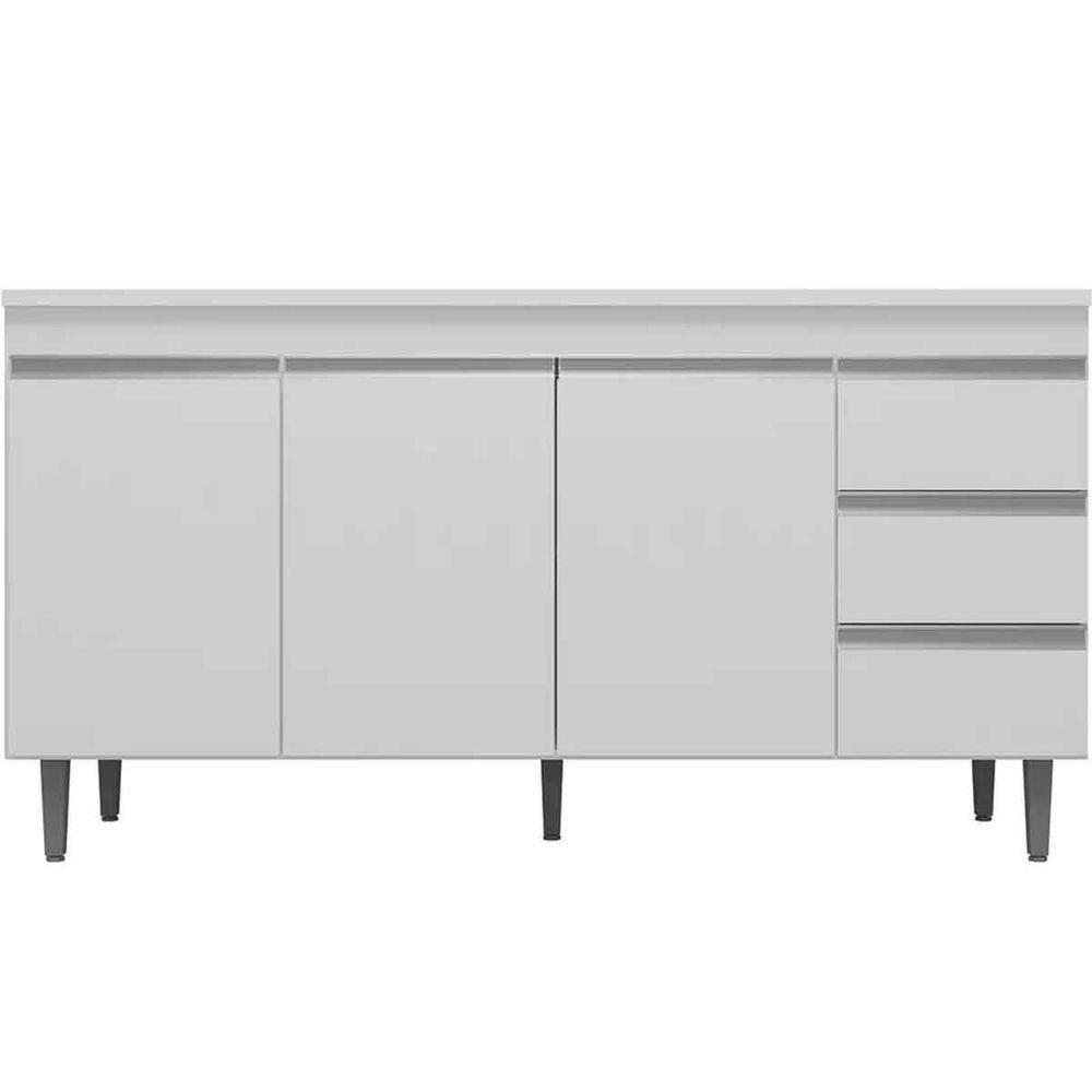 Balcão De Pia 150 Cm Adriana 3 Portas 3 Gavetas Branco - 1