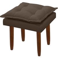 Poltrona De Amamentação Com Puff Veludo Marrom - Casa Chick - 3