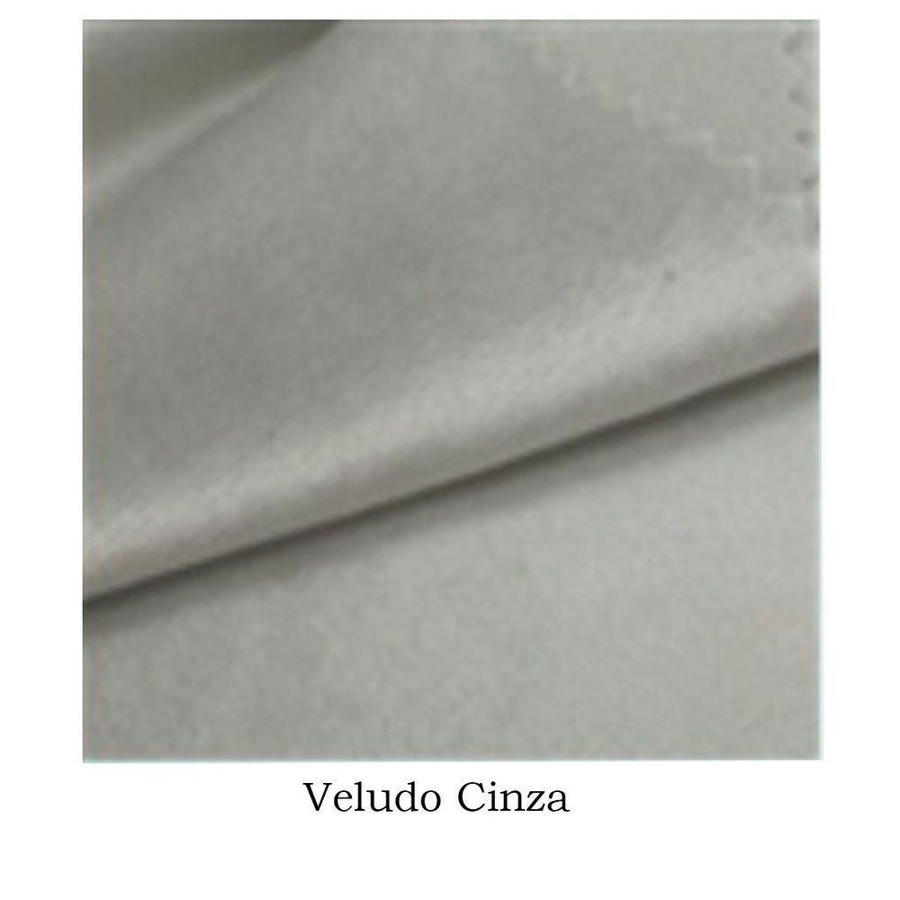 Poltrona De Amamentação Com Puff Veludo Cinza - Casa Chick - 4