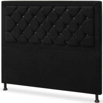 Cabeceira King Estofada Londres 195 Cm - Casa Chick Corino Preto