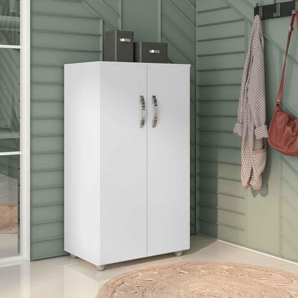 Armário Multiuso Rosa 2 Portas 3 Prateleiras Branco - 2