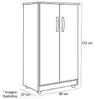 Armário Multiuso Rosa 2 Portas 3 Prateleiras Branco - 5