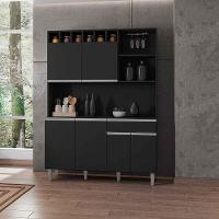 Kit De Cozinha Aline 6 Portas E 1 Gaveta Preto - 3