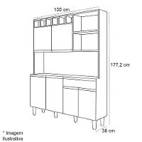 Kit De Cozinha Aline 6 Portas E 1 Gaveta Preto