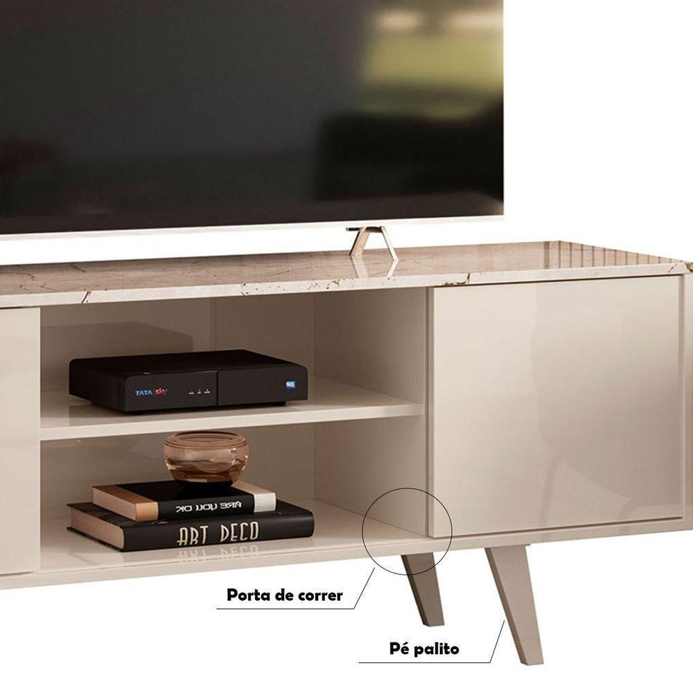 Rack Bancada Para Tv 55 Polegadas Líbano Calacata-off White - 3