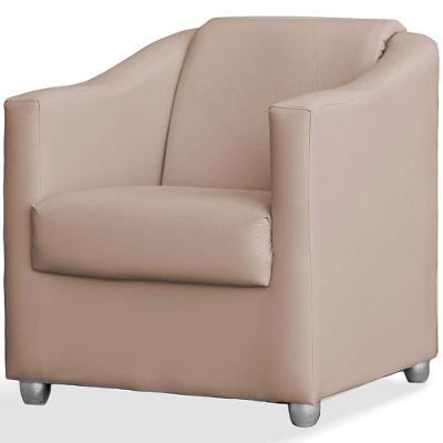 Poltrona Decorativa Luiza Suede Bege Casa Chick Móveis