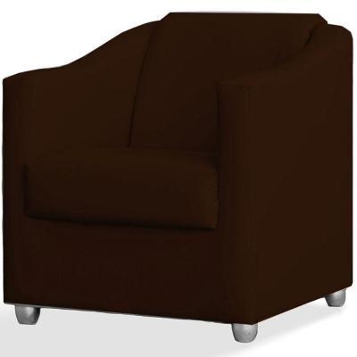 Poltrona Decorativa Luiza Suede Marrom
