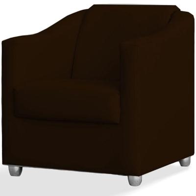 Poltrona Decorativa Luiza Sintético Marrom