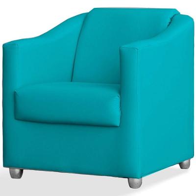 Poltrona Decorativa Luiza Suede Turquesa Casa Chick Móveis