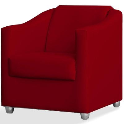 Poltrona Decorativa Luiza Suede Vermelho Casa Chick Móveis