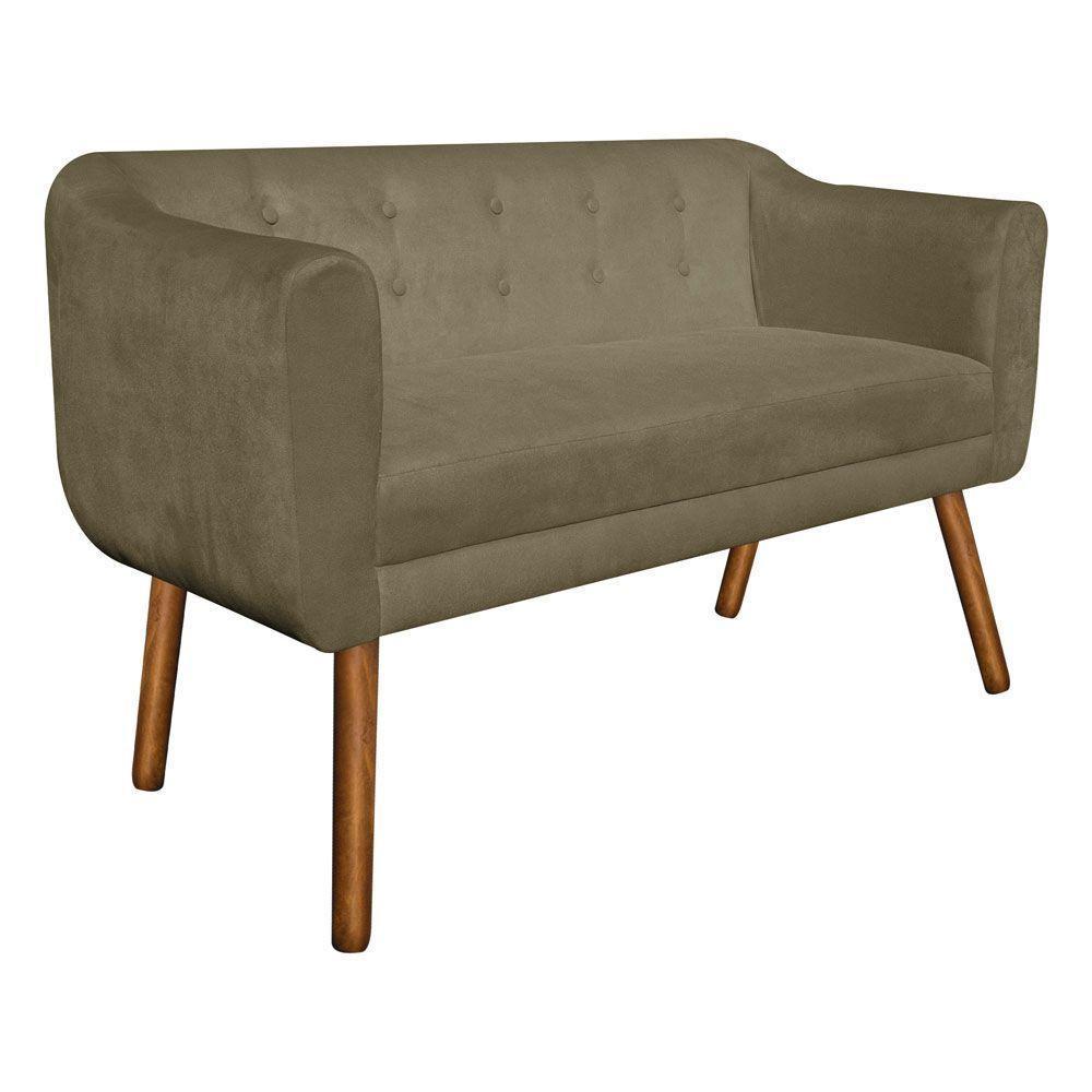 Sofá Retrô Namoradeira Julia 2 Lugares Suede Marrom Rato D'rossi - 10