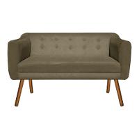 Sofá Retrô Namoradeira Julia 2 Lugares Suede Marrom Rato D'rossi - 2