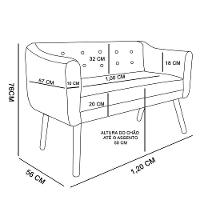 Sofá Retrô Namoradeira Julia 2 Lugares Suede Marrom Rato D'rossi - 3