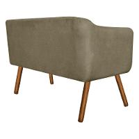 Sofá Retrô Namoradeira Julia 2 Lugares Suede Marrom Rato D'rossi - 6