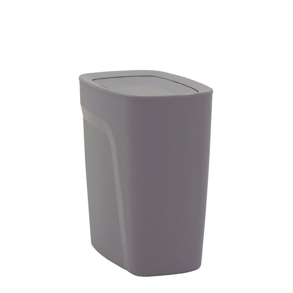 Lixeira Tramontina Compact Em Polipropileno Cinza Com Tampa Basculante 8,5 L Tramontina - 1