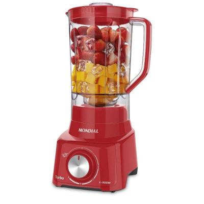 Liquidificador Mondial Turbo Full Red L-900w 2,7L com Faca Aço Inox 5 Velocidades Vermelho 220V