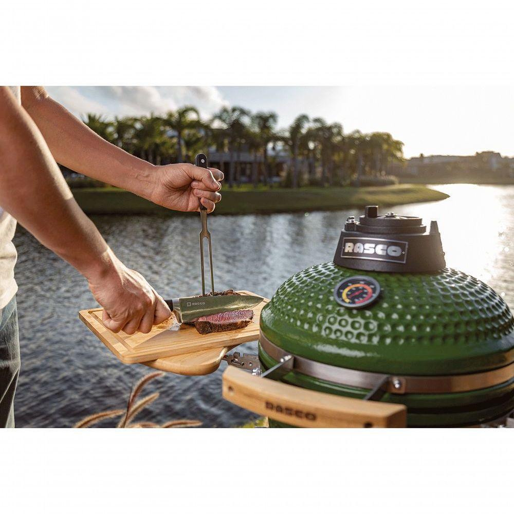 Churrasqueira Kamado Pequeno Da Rasco Branco C/ Grelha Aço Inox Suporte E Mesas. Serve Até 5 Pessoas Branco - 5