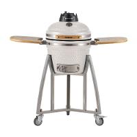 Churrasqueira Kamado Pequeno Da Rasco Branco C/ Grelha Aço Inox Suporte E Mesas. Serve Até 5 Pessoas Branco - 1