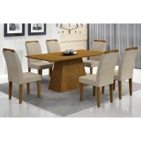 Conjunto: Mesa Sala Jantar Athenas Kit 8 Un Imbuia-veludo Creme - Rufato - 2