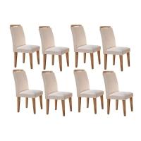 Conjunto: Mesa Sala Jantar Athenas Kit 8 Un Capuccino-veludo Creme - Rufato - 1