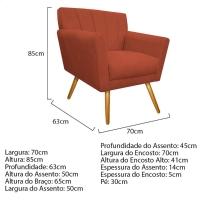 Kit Diva Recamier Vanessa 160cm Lado Direito E 01 Poltrona Laura Suede Cor Terracota - 6