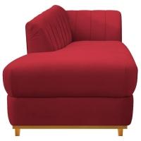 Kit Diva Recamier Vanessa 140cm Lado Esquerdo E 01 Poltrona Laura Suede Cor Vermelho - 3