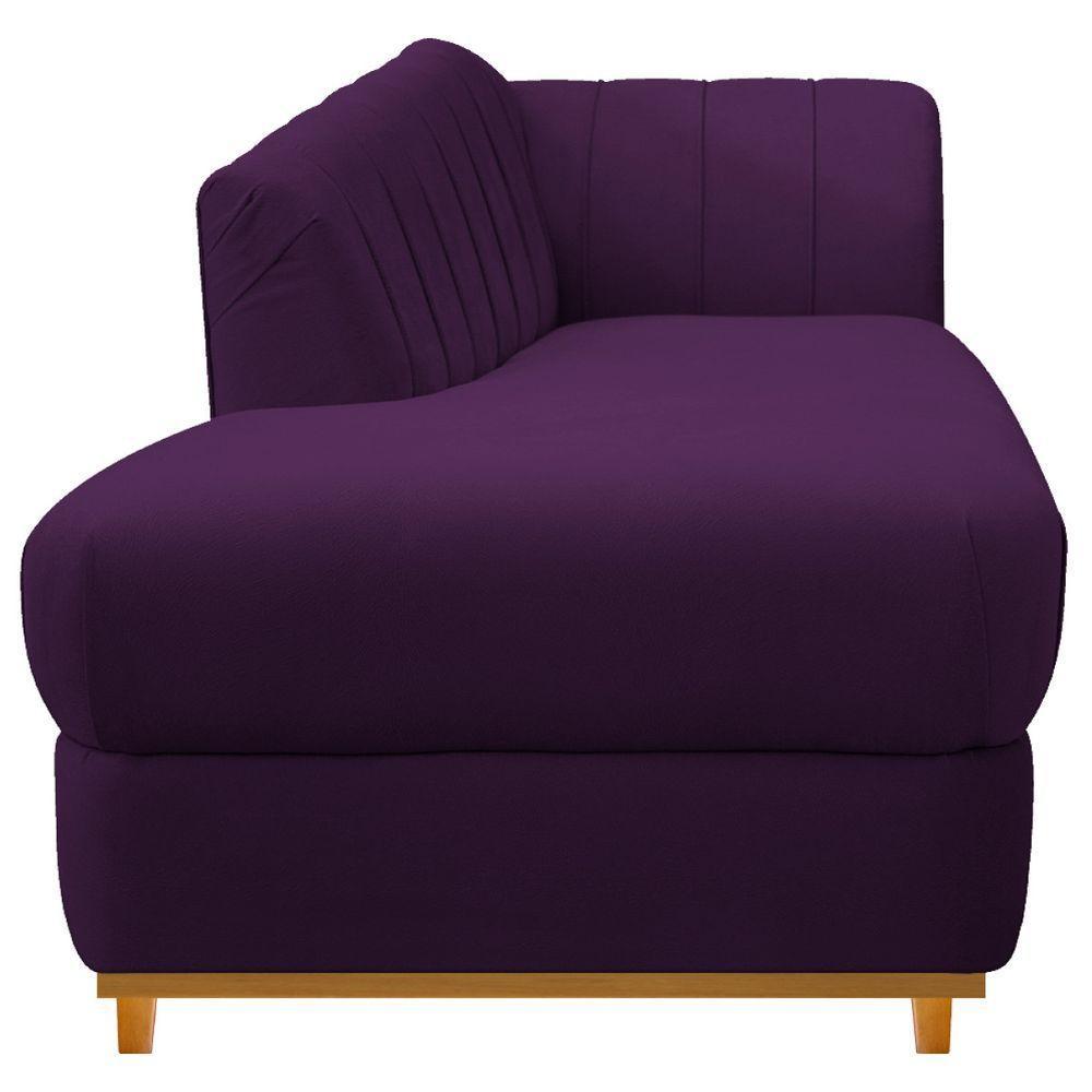 Kit Diva Recamier Vanessa 160cm Lado Esquerdo E 01 Poltrona Laura Suede Cor Roxo - 3