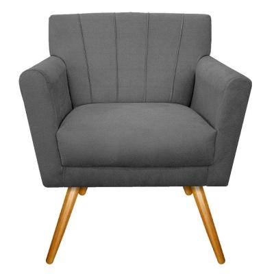 Kit Diva Recamier Vanessa 185cm Lado Direito E 01 Poltrona Laura Suede Cor Cinza